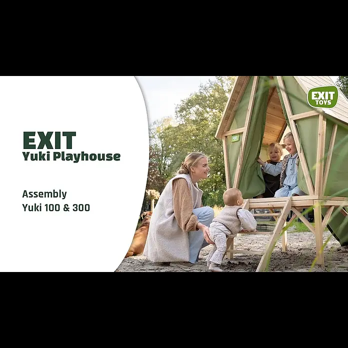 Exit Toys Spielhaus Yuki 550 - L x B x H: 337 x 148 x 246 cm, Holz, Natur/Grün - Assembly EXIT Yuki 100 & 300 Playhouse