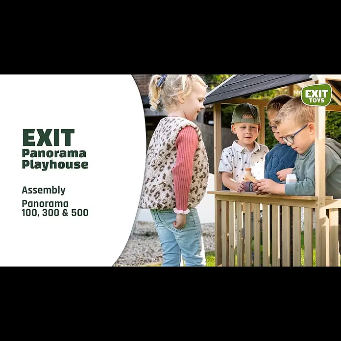 Exit Toys Spielhaus Panorama 350 - L x B x H: 267 x 146 x 203 cm, Holz, Natur - Assembly EXIT Panorama 100, 300 & 500 Playhouse