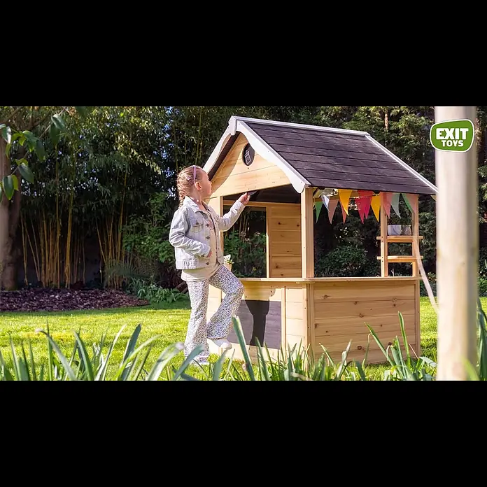 Exit Toys Spielhaus Hika - L x B x H: 140 x 111 x 155 cm, Holz, Natur - EXIT Hika Playhouse