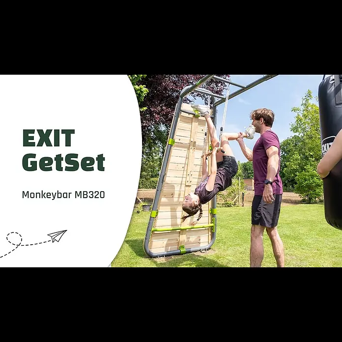 Exit Toys Klettergerüst GetSet Monkeybar MB320 - 400 x 125 x 248 cm, Stahl, Grau - EXIT GetSet Monkeybar MB320