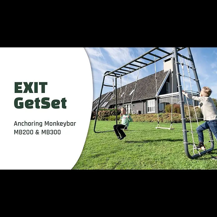 Exit Toys Klettergerüst GetSet Monkeybar MB200 - 331 x 115 x 248 cm, Stahl, Grau - Anchoring GetSet Monkeybar MB200 & MB300