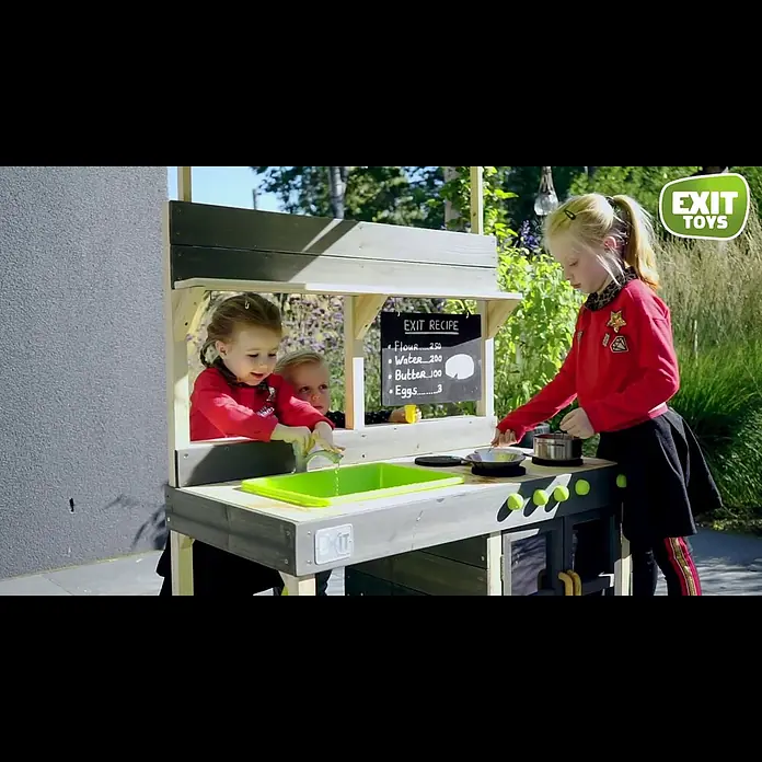 Exit Toys Matschküche Yummy 200 - 55 x 102 x 115 cm, Holz, Natur - EXIT Yummy outdoor kitchens