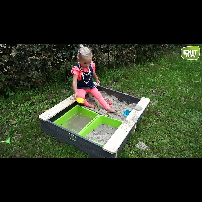 Exit Toys Sandkasten Aksent Behälter - 94 x 77 x 20 cm, Holz, Grau - EXIT Aksent sandpit 94x77cm