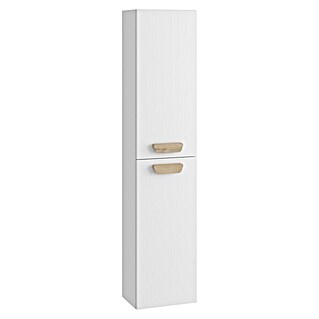 Armario auxiliar Danubio (An x Pr x Al: 35 x 25 x 110 cm, Blanco mate/Roble bardolino)