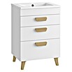 Mueble de lavabo Danubio (L x An x Al: 45 x 60 x 72 cm, Blanco/Roble garriga, Tablero de aglomerado) | BAUHAUS
