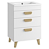 Mueble de lavabo Danubio (L x An x Al: 45 x 60 x 72 cm, Blanco/Roble garriga, Tablero de aglomerado) | BAUHAUS