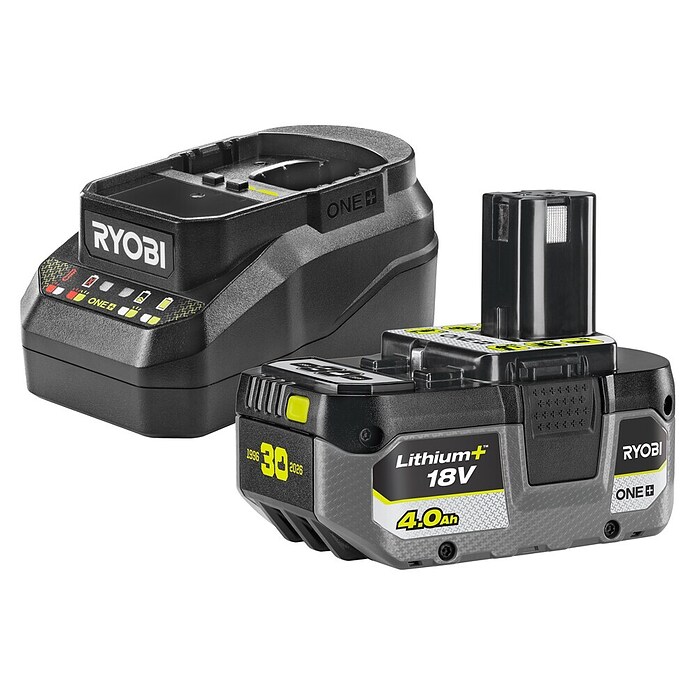 Ryobi ONE+ Akku & Ladegerät 30 Jahre Starter-Set RC18120B-140X (18 V, 4 Ah) | BAUHAUS