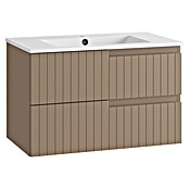 Mueble de lavabo Claire (L x An x Al: 45 x 80 x 50 cm, Moka, 1 seno, salida central, Número de cajones: 2 ud.) | BAUHAUS