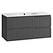 Mueble de lavabo Claire (L x An x Al: 45 x 100 x 50 cm, Antracita, 1 seno, salida central, Número de cajones: 2 ud.) | BAUHAUS