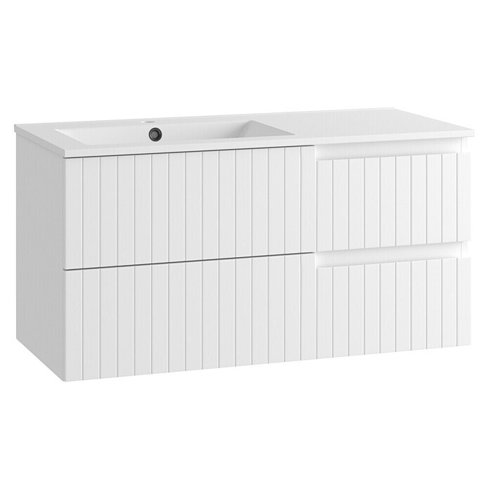 Mueble de lavabo Claire (L x An x Al: 45 x 100 x 50 cm, Blanco, 1 seno, sobreponer, salida izquierda) | BAUHAUS