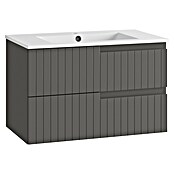 Mueble de lavabo Claire (L x An x Al: 45 x 80 x 50 cm, Gris, 1 seno, salida central, Número de cajones: 2 ud.) | BAUHAUS