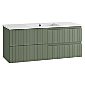 Mueble de lavabo Claire (L x An x Al: 45 x 120 x 50 cm, Verde Olivo, 1 seno, salida central, Número de cajones: 2 ud.) | BAUHAUS
