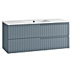 Mueble de lavabo Claire (L x An x Al: 45 x 120 x 50 cm, Azul, 1 seno, salida central, Número de cajones: 2 ud.) | BAUHAUS