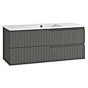Mueble de lavabo Claire (L x An x Al: 45 x 120 x 50 cm, Gris, 1 seno, salida central, Número de cajones: 2 ud.) | BAUHAUS