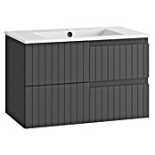 Mueble de lavabo Claire (L x An x Al: 45 x 80 x 50 cm, Antracita, 1 seno, salida central, Número de cajones: 2 ud.) | BAUHAUS
