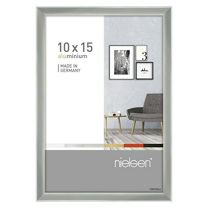 Nielsen Bilderrahmen Pixel (Silber, 10 x 15 cm, Aluminium)