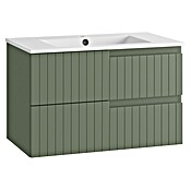 Mueble de lavabo Claire (L x An x Al: 45 x 80 x 50 cm, Verde Olivo, 1 seno, salida central, Número de cajones: 2 ud.) | BAUHAUS