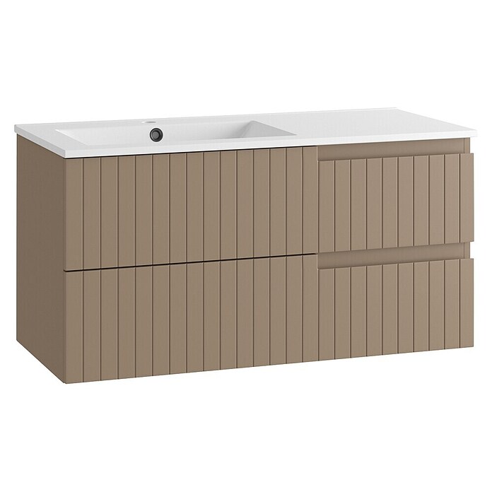 Mueble de lavabo Claire (L x An x Al: 45 x 100 x 50 cm, Moka, 1 seno, sobreponer, salida izquierda) | BAUHAUS