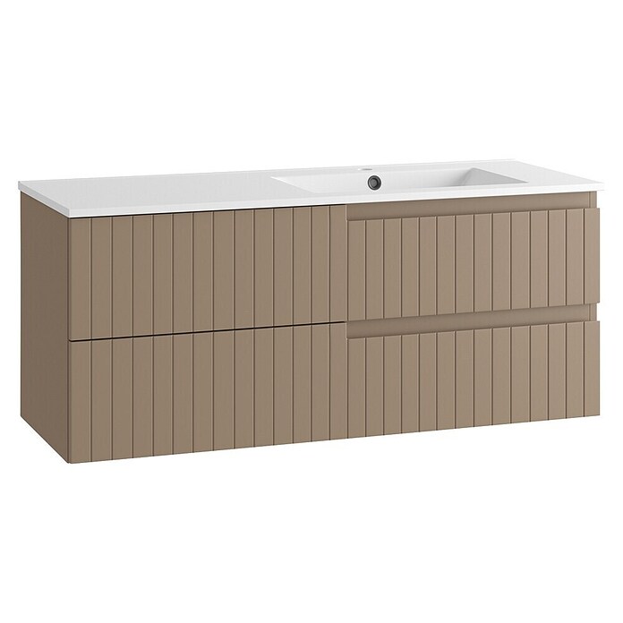 Mueble de lavabo Claire (L x An x Al: 45 x 120 x 50 cm, Moka, 1 seno, salida central, Número de cajones: 2 ud.) | BAUHAUS