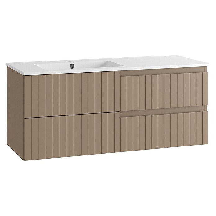 Mueble de lavabo Claire (L x An x Al: 45 x 120 x 50 cm, Moka, 1 seno, sobreponer, salida izquierda) | BAUHAUS