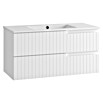 Mueble de lavabo Claire (L x An x Al: 45 x 100 x 50 cm, Blanco, 1 seno, salida central, Número de cajones: 2 ud.) | BAUHAUS