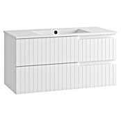 Mueble de lavabo Claire (L x An x Al: 45 x 100 x 50 cm, Blanco, 1 seno, salida central, Número de cajones: 2 ud.) | BAUHAUS