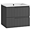 Mueble de lavabo Claire (L x An x Al: 45 x 60 x 50 cm, Antracita, 1 seno, salida central, Número de cajones: 2 ud.) | BAUHAUS
