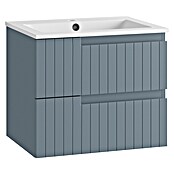 Mueble de lavabo Claire (L x An x Al: 45 x 60 x 50 cm, Azul, 1 seno, salida central, Número de cajones: 2 ud.) | BAUHAUS