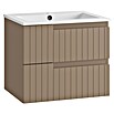 Mueble de lavabo Claire (L x An x Al: 45 x 60 x 50 cm, Moka, 1 seno, salida central, Número de cajones: 2 ud.) | BAUHAUS