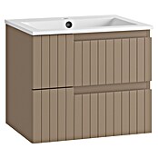 Mueble de lavabo Claire (L x An x Al: 45 x 60 x 50 cm, Moka, 1 seno, salida central, Número de cajones: 2 ud.) | BAUHAUS