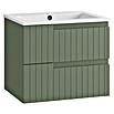 Mueble de lavabo Claire (L x An x Al: 45 x 60 x 50 cm, Verde Olivo, 1 seno, salida central, Número de cajones: 2 ud.) | BAUHAUS