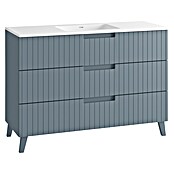 Mueble de lavabo Claire (L x An x Al: 45 x 120 x 81 cm, Azul, 1 seno, empotrado, salida central, Número de cajones: 3 ud.) | BAUHAUS
