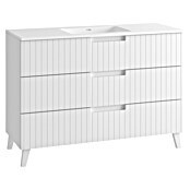 Mueble de lavabo Claire (L x An x Al: 45 x 120 x 50 cm, Blanco, 1 seno, empotrado, salida central, Número de cajones: 3 ud.) | BAUHAUS