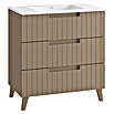 Mueble de lavabo Claire (L x An x Al: 45 x 80 x 81 cm, Moka, 1 seno, empotrado, salida central, Número de cajones: 3 ud.) | BAUHAUS