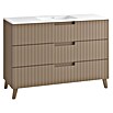 Mueble de lavabo Claire (L x An x Al: 45 x 120 x 50 cm, Moka, 1 seno, empotrado, salida central, Número de cajones: 3 ud.) | BAUHAUS