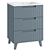 Mueble de lavabo Claire (L x An x Al: 45 x 60 x 81 cm, Azul, 1 seno, empotrado, salida central, Número de cajones: 3 ud.) | BAUHAUS