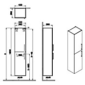 VitrA Bad-Hochschrank Root Flat (B x T x H: 42 x 36 x 180 cm, Weiß) | BAUHAUS