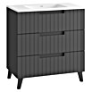 Mueble de lavabo Claire (L x An x Al: 45 x 80 x 81 cm, Antracita, 1 seno, empotrado, salida central, Número de cajones: 3 ud.) | BAUHAUS
