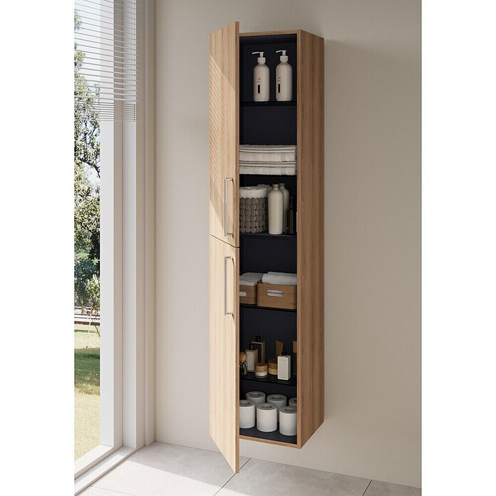 VitrA Bad-Hochschrank Root Flat (B x T x H: 42 x 36 x 180 cm, Eiche Natur) | BAUHAUS
