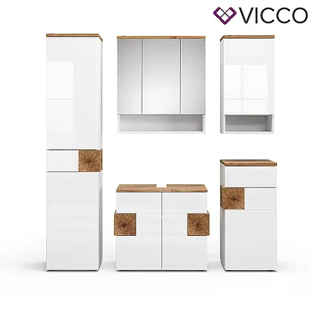 Vicco  Badmöbel-Set Eden Weiß 5 Teile