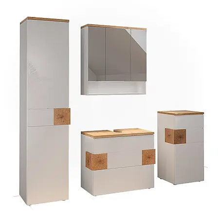 Vicco  Badmöbel-Set Eden Weiß 4 Teile