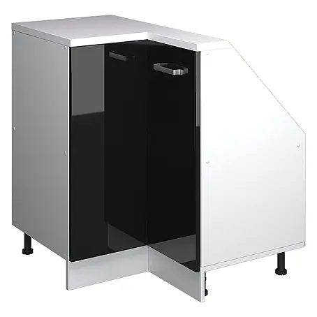 Vicco  Küchenleerblock R-Line Schwarz Hochglanz mit 1 Tür