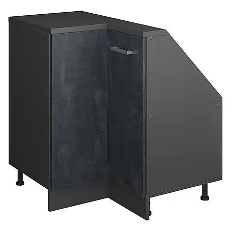 Vicco  Küchenleerblock R-Line Schwarz Beton mit 1 Tür