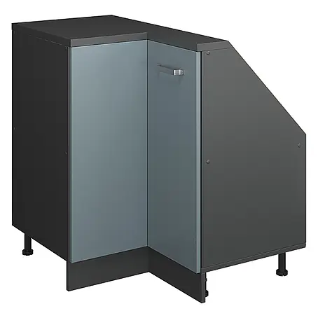 Vicco  Schrankküche R-Line Blau-Grau mit 1 Tür