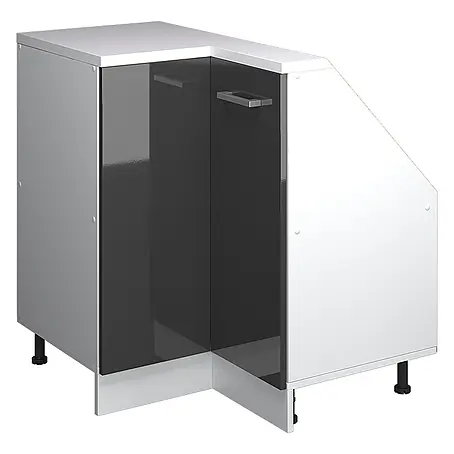 Vicco  Schrankküche R-Line Anthrazit Hochglanz mit 1 Tür