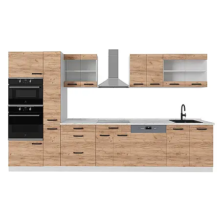 Vicco  Küchenzeile R-Line Goldkraft Eiche/Weiß AP Anthrazit