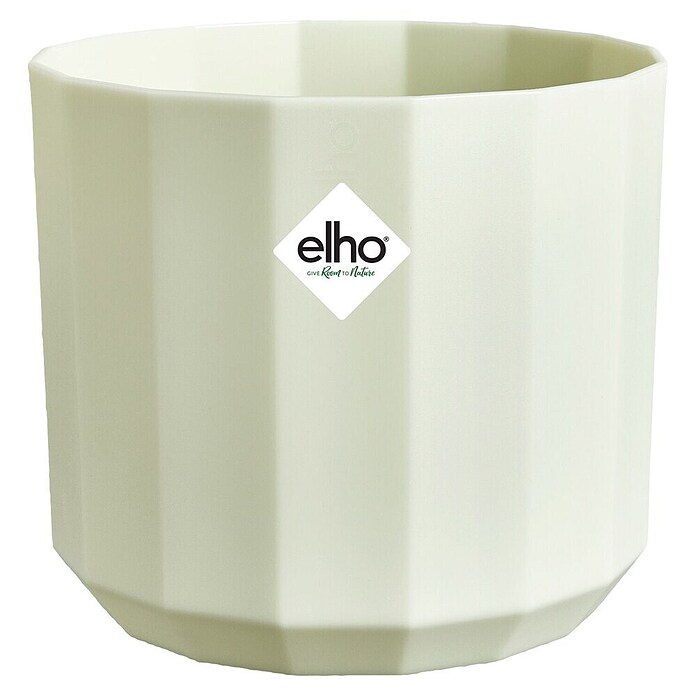 Elho Übertopf rund Facet (L x B x H: 17 x 16,6 x 14,9 cm, Kunststoff, Teegrün) | BAUHAUS
