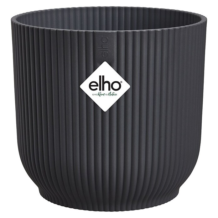 Elho Übertopf rund Vibes Fold (L x B x H: 18 x 18,3 x 16,8 cm, Kunststoff, Anthrazit) | BAUHAUS