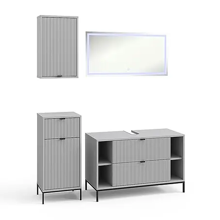 Vicco  Badmöbel-Set Eliza Grau 4 Teile