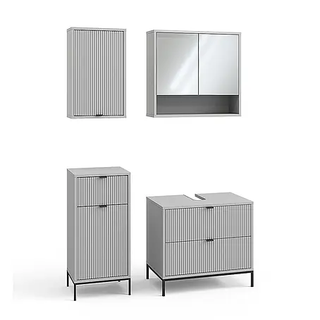 Vicco  Badmöbel-Set Eliza Grau 4 Teile